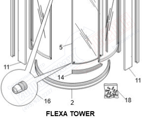 FLEXA TOWER Нижняя дуга душевой кабины JACUZZI 400003110