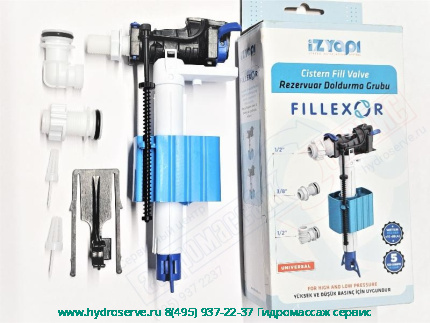 Клапан 3/8&quot;-1/2&quot; наполнения бачка унитаза Fillexor, пластиковый штуцер IZ Yapi